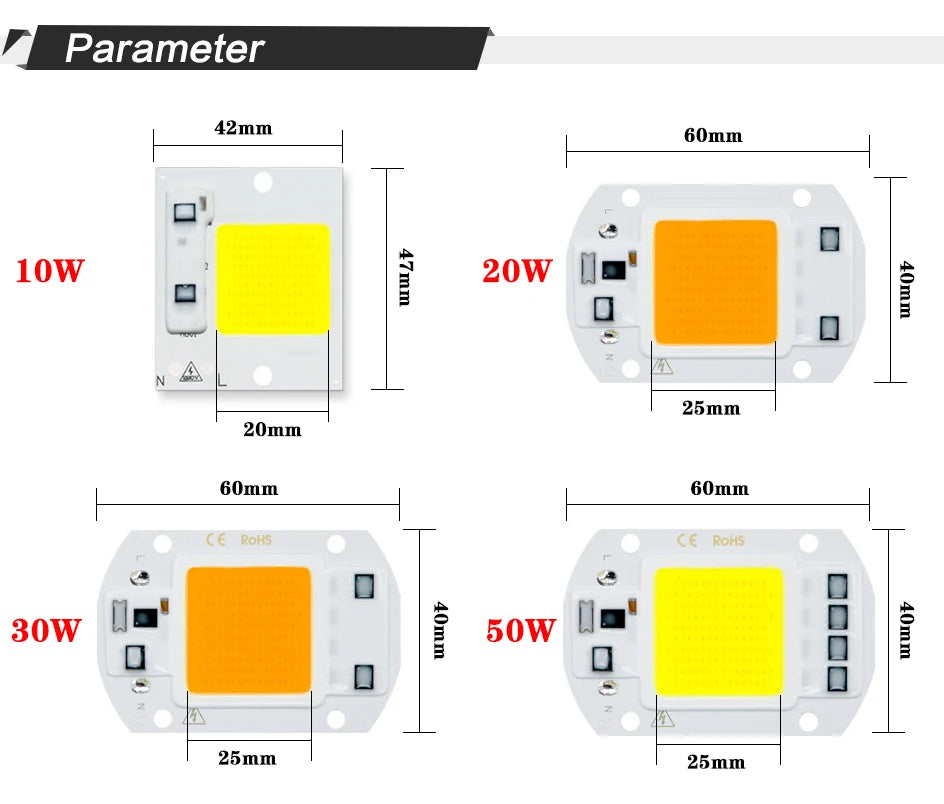 COB Chip LED Lampe 220V 10W 20W 30W 50W Smart IC Keine Notwendigkeit Fahrer Lampada LED Birne Lampe Für Flutlicht Scheinwerfer Diy Beleuchtung.