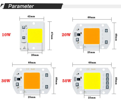 COB Chip LED Lampe 220V 10W 20W 30W 50W Smart IC Keine Notwendigkeit Fahrer Lampada LED Birne Lampe Für Flutlicht Scheinwerfer Diy Beleuchtung.