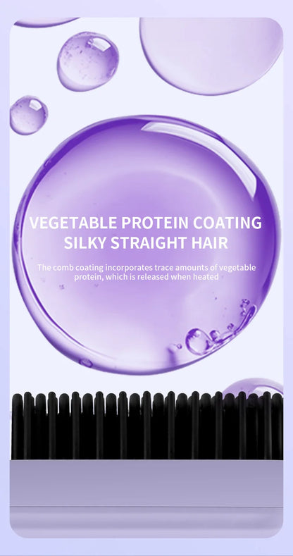 Electric Heating Straight Hair Comb LCD Screen USB Wireless Portable Negative Ion Styling Tool Rechargeable Straightening Brush.