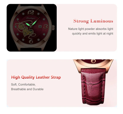POEDAGAR Fashion Quartz Watch Female Luxury Elegant Casual Clock Waterproof Luminous Date Leather Women Watch Montre Femme gift.