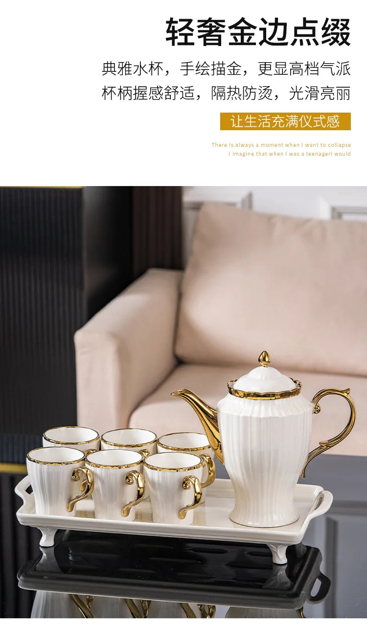 New high-value European ceramic coffee set, color glaze, high-end Phnom Penh coffee cup saucer, afternoon tea set.