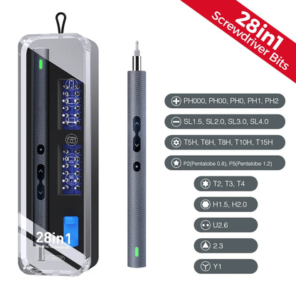 28/62 in 1 Elektro-Schraubendreher-Set, Präzisions-Elektrowerkzeug-Set, wiederaufladbar, kabellos, Mini, kleine Bits für Xiaomi Mobile Cell Repair