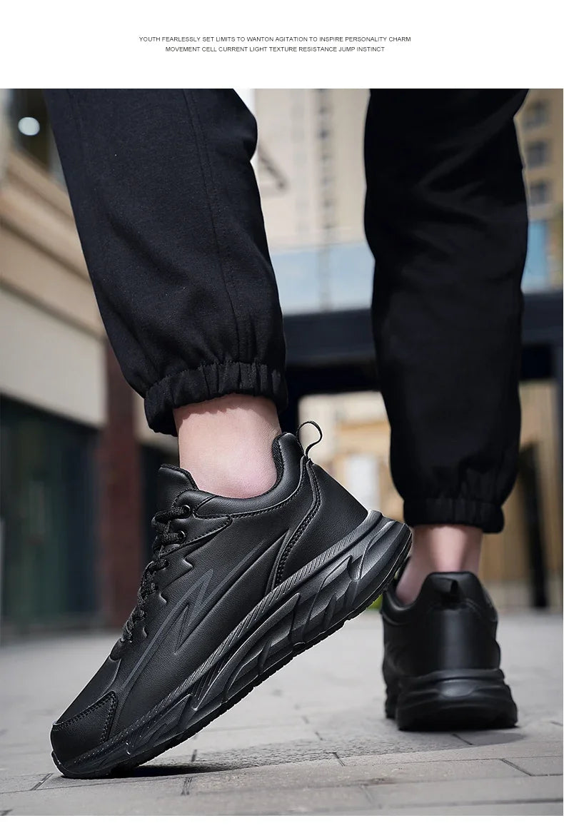 Black Leather Shoes for Men Height Increasing Winter Fashion Sneakers Plus Fur Warm Outdoor Cotton Casual Shoes Men Shoe Size 48.