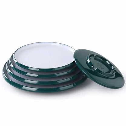 1Pc Commercial Melamine Tableware Household Plastic Dinner Plates Round Barbecue Salad Dishes Plate Kitchen Accessories.