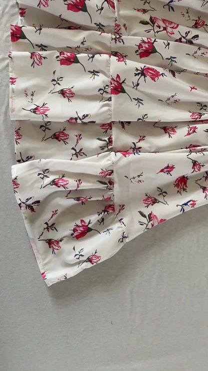 Frühling Herbst frauen Neue Kleid Temperament Süße Druck V-ausschnitt Laterne Hülse Spitze Hohe Taille Kurzes Kleid