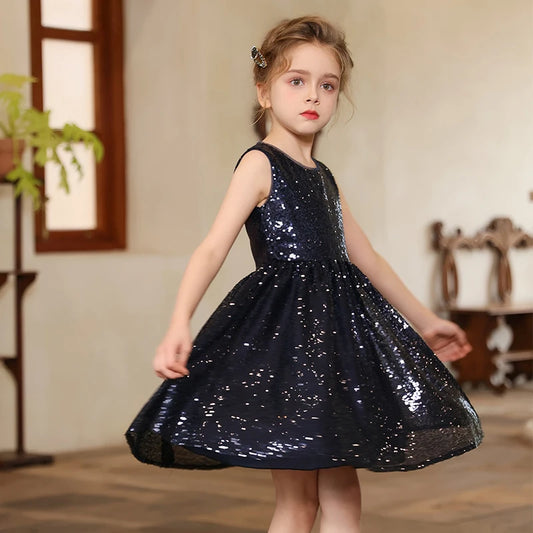 Luxus Kinder Klavier Rezitieren Leistung Pailletten Kleid Mädchen Hochzeit Geburtstag Party Kleidung Kind Elegante Zeremonie Jahrestag Kleid