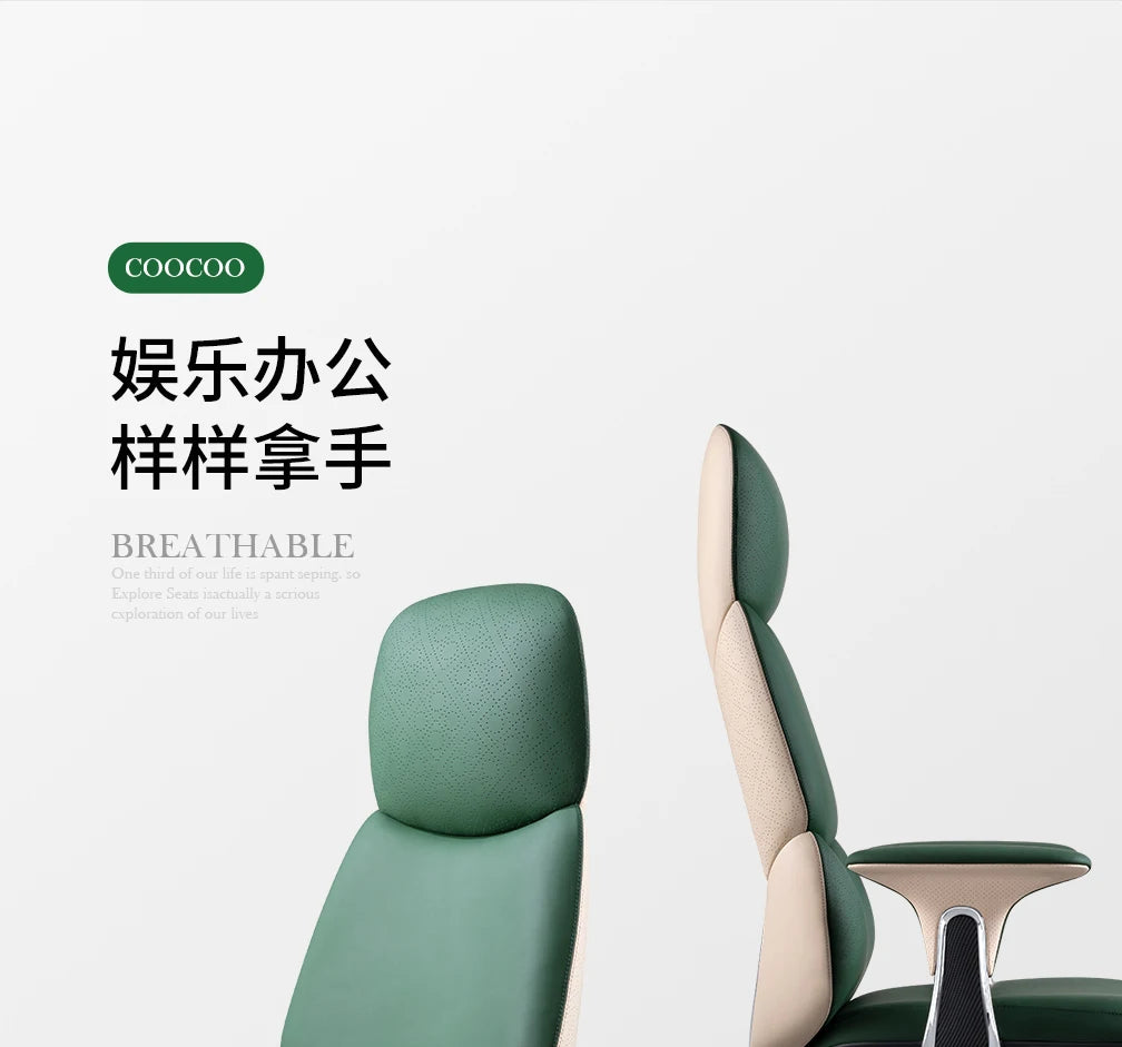 Bequemer Chefbürostuhl, luxuriöser grauer Designer-Drehstuhl, ergonomisch, tragbar, für das Home Office von Fotel Gaming