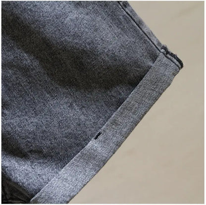 Women Summer Midi Shorts Skirt Hip Zipper Button Pockets Vintage Casual Elegant Party Fashion Casual Denim.