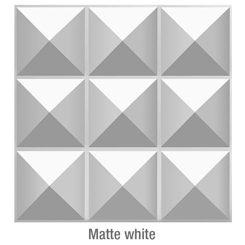 12 Pcs Decorative 3D Wall Panel Diamond Design Matt White Wallpaper Mural Tile-Panel-Mold 3D wall sticker bathroom kitchen 30cm