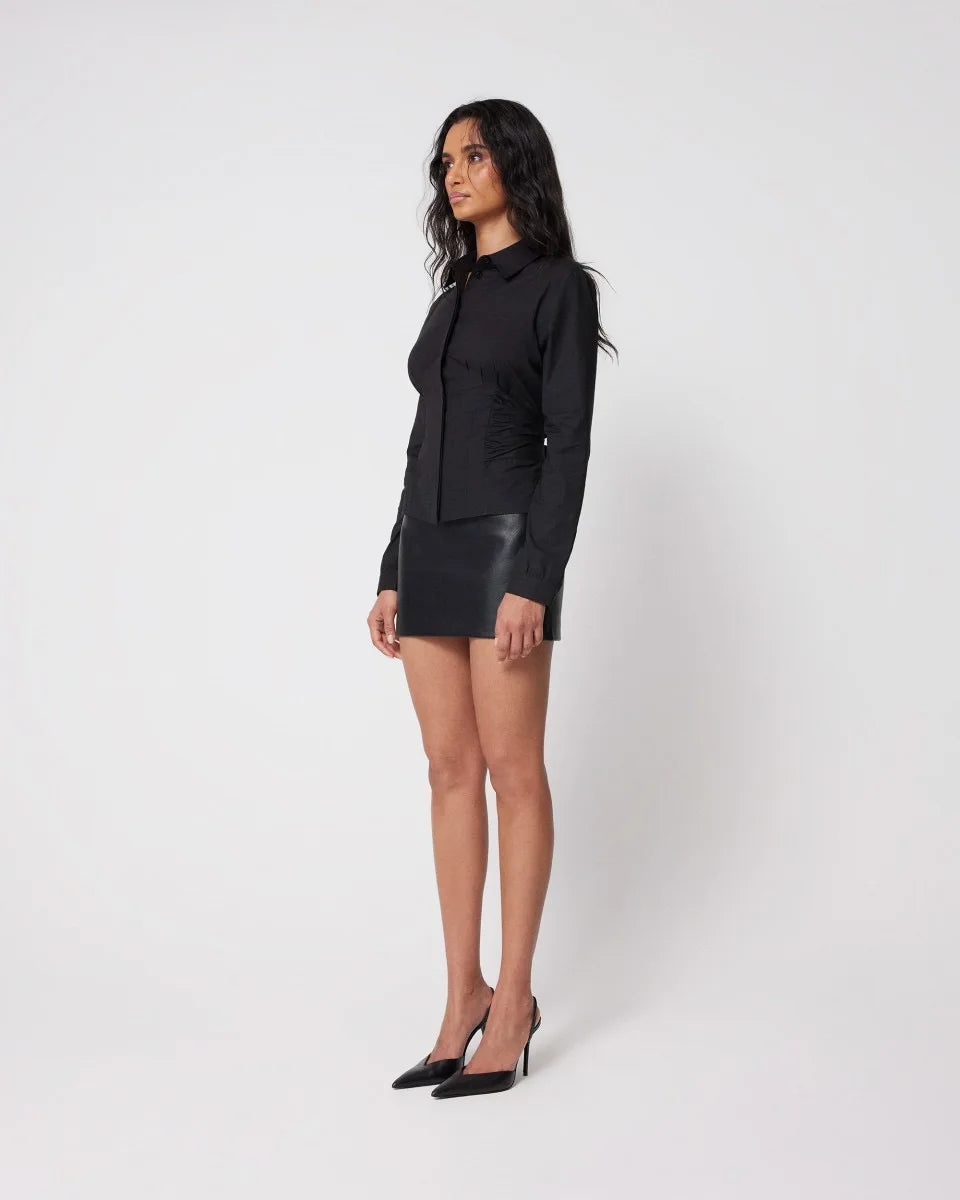 Kylie same style ~ KHY tie waist shirt slim back bow shirt women.