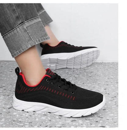 Men's Trendy Lace Up Knit Sneakers Casual Outdoor Athletic Running Walking Gym Shoes