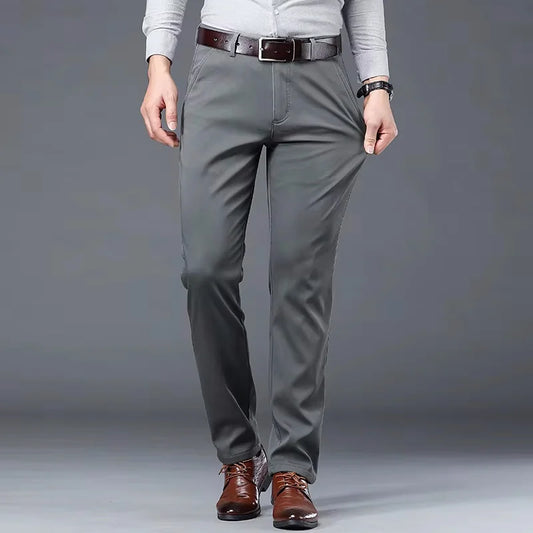 Spring Summer Thin Business Casual Pants Mens Straight Stretch Korean Classic Office Trousers Fashion Male Clothing Size 28-40.