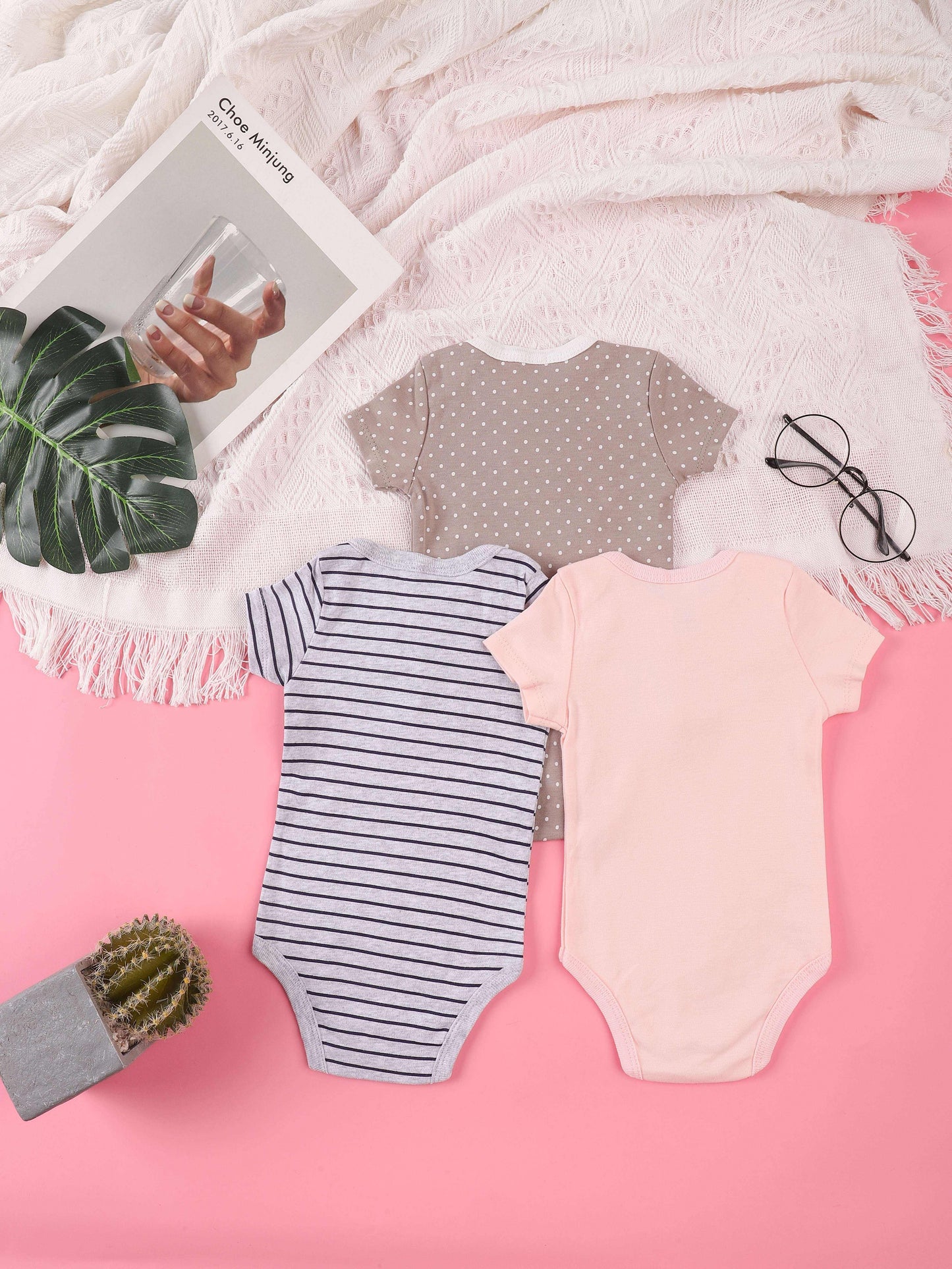 3PCS Sommer Jungen und Mädchen Nette Muster Hoodie Set Kurzarm Dreieck Overall Neugeborenen Baumwolle Bequeme Overall Pyjamas