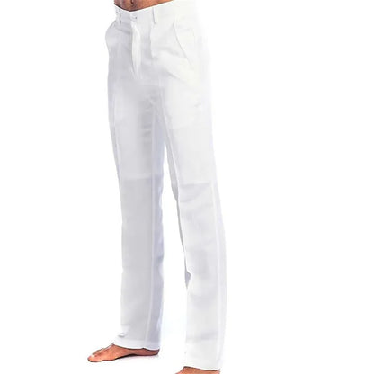 Neue Vintage männer Baumwolle Leinen Hosen Atmungsaktive Komfort Weiche Hosen Mode Lose Gerade Hosen Männer Solide Einfache Casual Hosen.