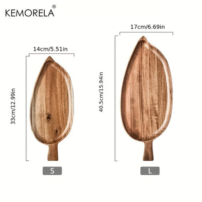 KEMORELA 1PCS Serving Wooden Tray Restaurant Western Food Plate Japanese Creative Breakfast Wooden Plate Sushi Dessert Fruit.