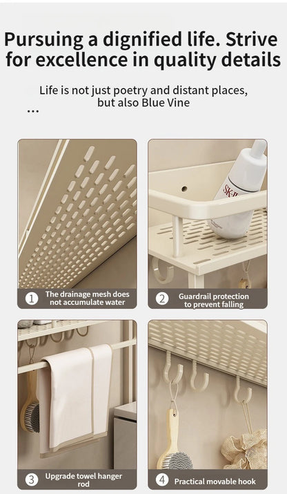 Gelb Weiß Eckregal Badezimmer Rack Regal Organizer Toilette Organizer Shampoo Rack Küche Lagerregal