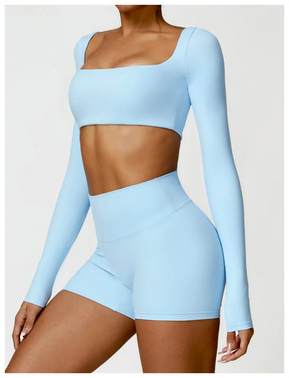 Sports Long sleeved Women Outdoor Running Gym Fitness Wear T-shirt Long sleeved Yoga Shirt Gym Push Up Workout Single Piece Top.