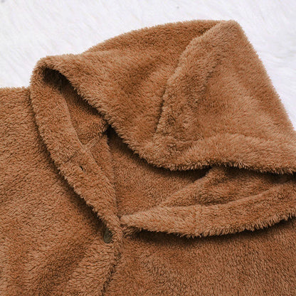 Herbst Wintermantel Frauen warme Teddybär Mantel Woll jacke weibliche Plüsch mantel Kapuzen jacke neue Damen mäntel einfarbige Jacke