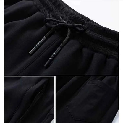 Spring and autumn new loose zipper men's solid color sports pants straight leg casual pants all match large size sweatpants.