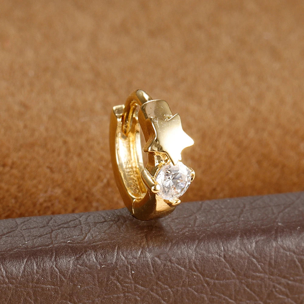 1Pc Stainless Steel Small CZ Hoop Cartilage Earrings Tiny Cross Tragus Rook Daith Earring Tragus Helix Rook Ear Piercing Jewelry.