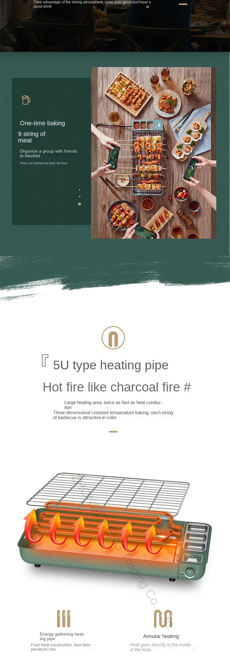 Household 220v Electric Oven Household Self-service Barbecue Oven Barbecue Mutton Kebabs Korean Small Multi- Function Indoor La.