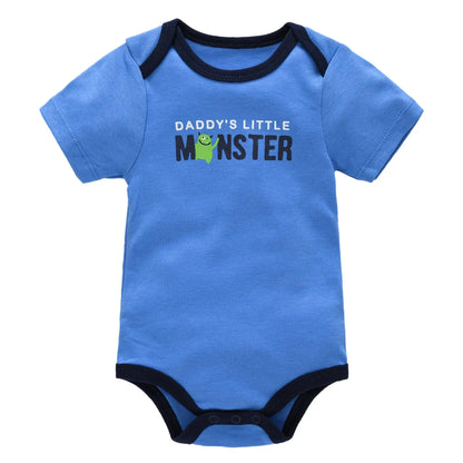 3 Teile/satz Baby Jungen Kleidung Sommer 100% Baumwolle Blau Grau Krawatte Drucken Drei Stück Kurzarm Body vetements bebe Für 0-12M.