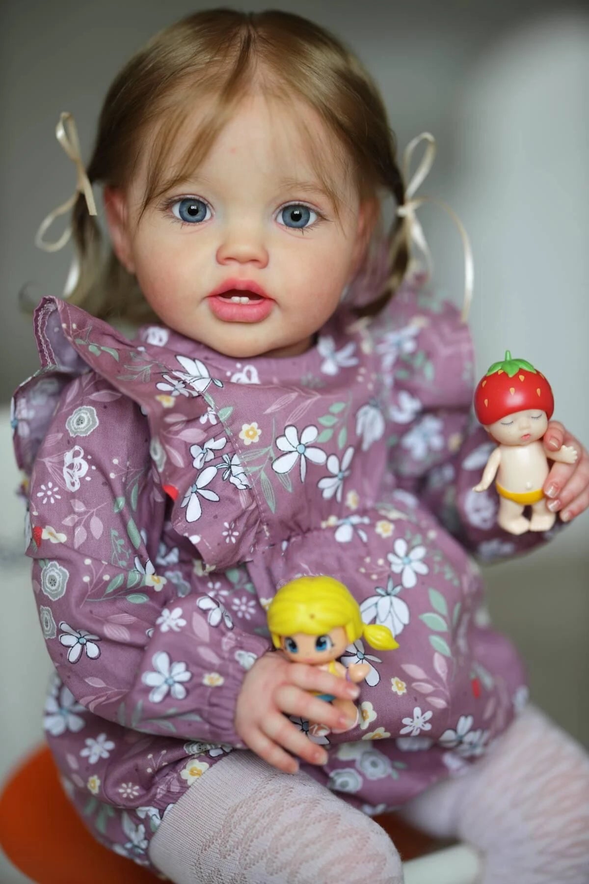 NPK 24Inch Newborn Baby Toddler Doll Reborn Lottie Princess Girl Lifelike Soft Touch 3D Skin Art Doll with Hand Rooted Hair.