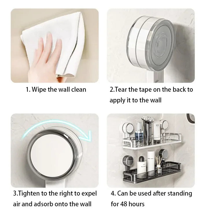 Saugnapf Badezimmer Dusche Gel Lagerung Rack Ohne Stanzen Waschbecken Rack Waschraum Wand-montiert Kosmetik Lagerung Rack