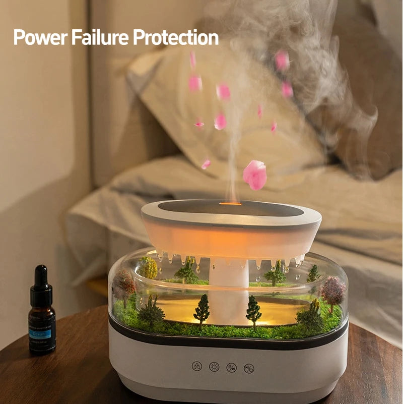 New Aroma Humidifier Raindrop Air Humidifier Colorful Atmosphere Light White Noise Music Essemtial Home Oil Fragrance Diffuser.