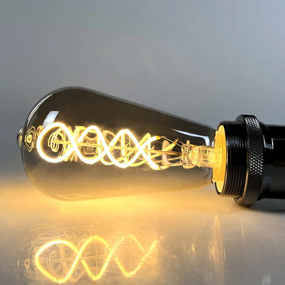 TIANFAN Led Bulbs Vintage Light Bulb ST64 G80 G95 Long Tube Edison Bulb 4W Dimmable 220/240V E27 Smoke Glass 2700K Warm White.