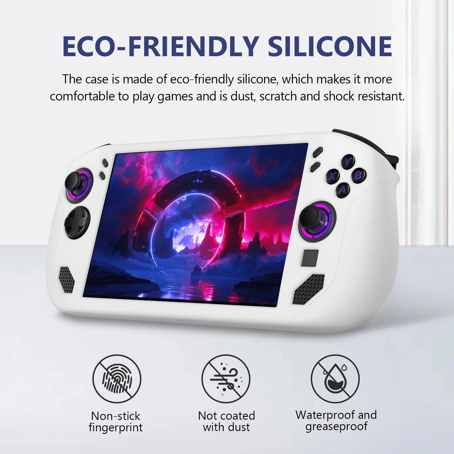 Silicone Case for Legion GO S Game Console Shockproof Anti-Drop Protective Cover Game Accessories Black White Pink.