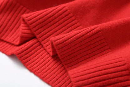 Ethereal MD 2025 Massidutti Herbst neuer Stil lässiger, minimalistischer, roter, heller Wollmischung-Pullover mit Rundhalsausschnitt