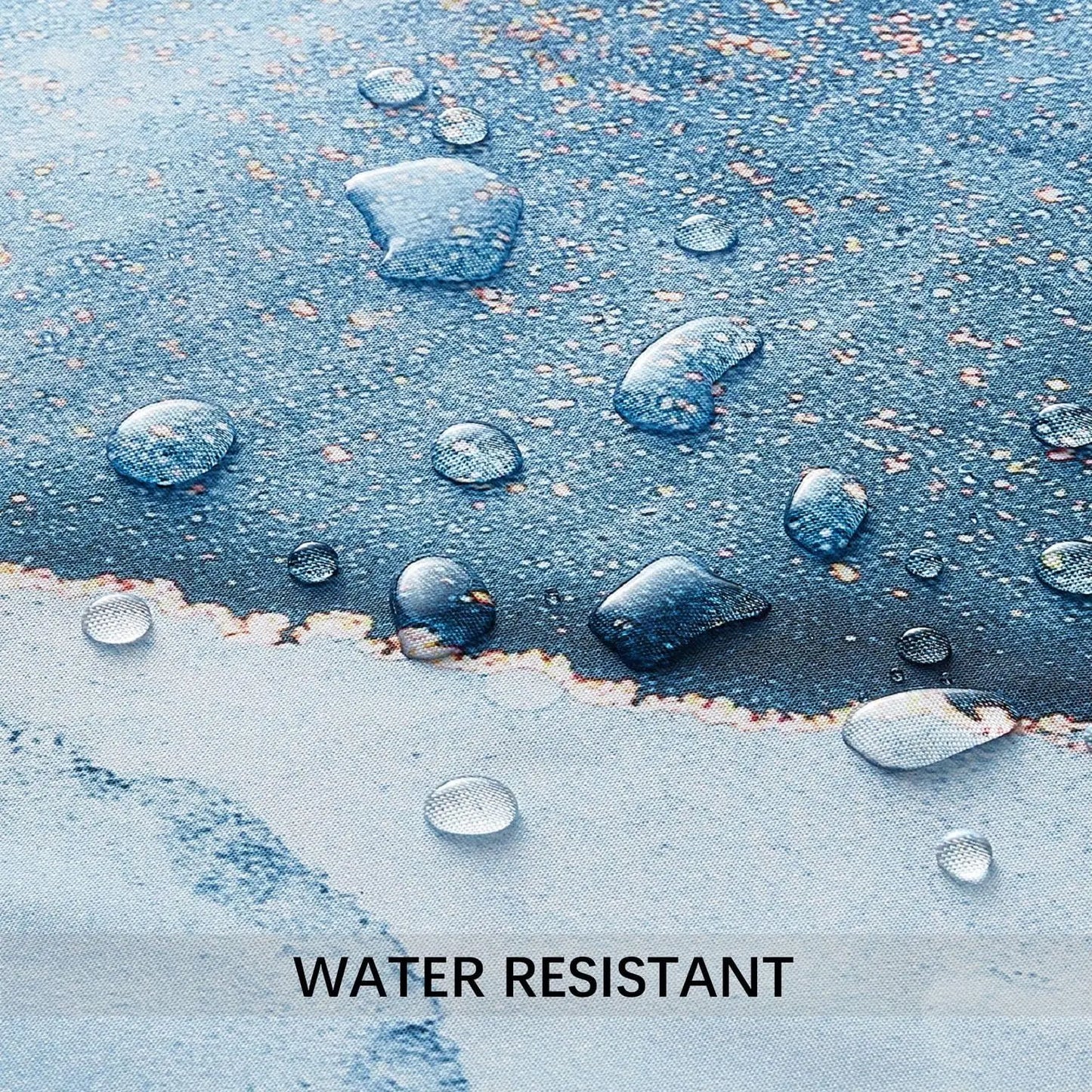 Duschvorhang-Set aus blau-goldenem Marmor, abstraktes Granitmuster, luxuriöse, moderne, wasserdichte Badezimmerdekoration