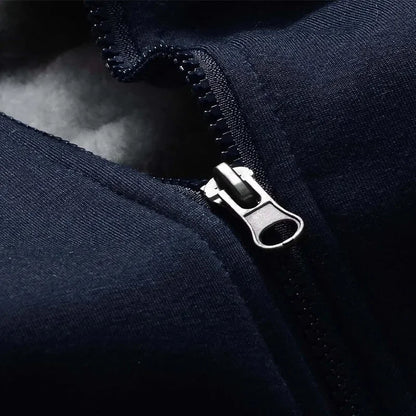 2024 New Winter Thick Men Sports Suit Tracksuit Hooded Sportswear Zipper Cardigan Hooded Woolen Trousers Pants Casual Men Set.