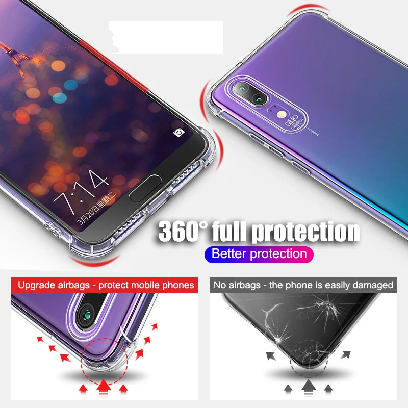 Luxury Soft Case For Huawei P20 P30 Lite Pro Protective Transparent Case Mate 20 30 Lite Honor 20 Lite pro Silicone Back Cover.