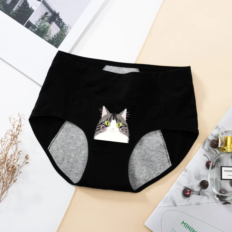 Women's Panties UnderwearLeakproofBreathable Briefs MenstrualPants PlusSizeWaterproof Mid Waist Organic Cotton Protective Briefs