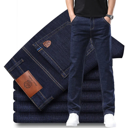 2024 Fashion Men Stretch Loose Straight Jeans Casual Elastic Slim Fit Denim Pants Male Brand Business Trousers Large size 38 40.