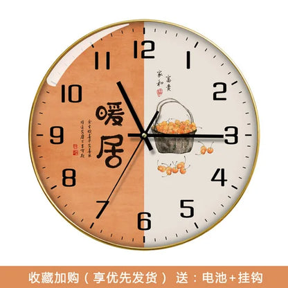 Wanduhr, Wohnzimmer mit Kalender, Zuhause, modisch, einfach, modern, Wanduhr, 2023, neuer Stil, stumm, Licht, Luxus