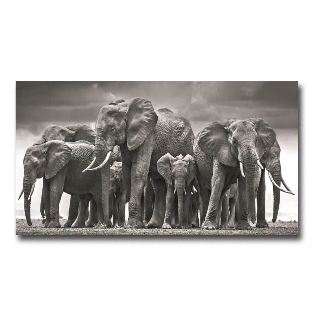 Walking Elephant Home Decoration Canvas Painting Modern Light Luxury Living Room Wall Art Posters High End Picture Print Artwork