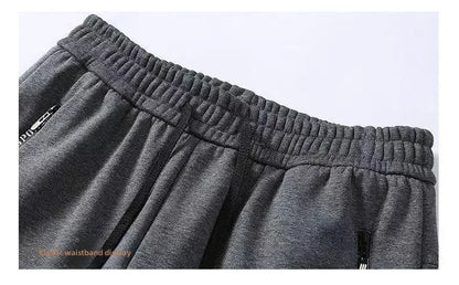 Autumn Winter Men's Loose-fit Casual Straight-leg Pants Fleece-lined Thickened Bunded Feet Sweatpants Trendy Male Style.