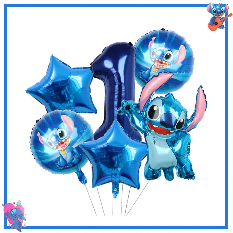 Disney Stich Geburtstag Party Dekorationen Blau Thema Geschirr Tischdecke Banner Hängende Spirale Für Kinder Event Liefert