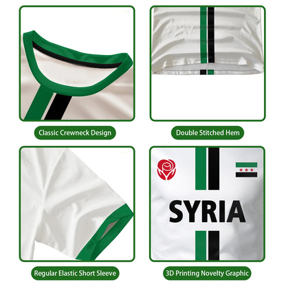 New Syria Football Jersey Men's Sports T-shirts Syrian Flag Street Oversized Tops Unisex Casual Graphic T-shirts Mens Gifts.