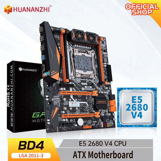HUANANZHI X99 BD4 with E5 2680 V4 LGA 2011-3 X99 Motherboard Support DDR4 Combo Kit for High-End Gaming And Professional Use.