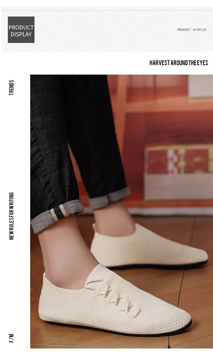 YRZL Men's Comfortable Shoes Breathable Walking Shoes Summer Mesh Loafers Anti Slip Casual Sneakers Lightweight Shoes for Men.