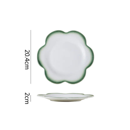 Creative Flower Shape Ceramic Plate Dessert Cake Plate Pasta Dish Sushi Plate Serving Plates Molecular Cuisine Tableware.