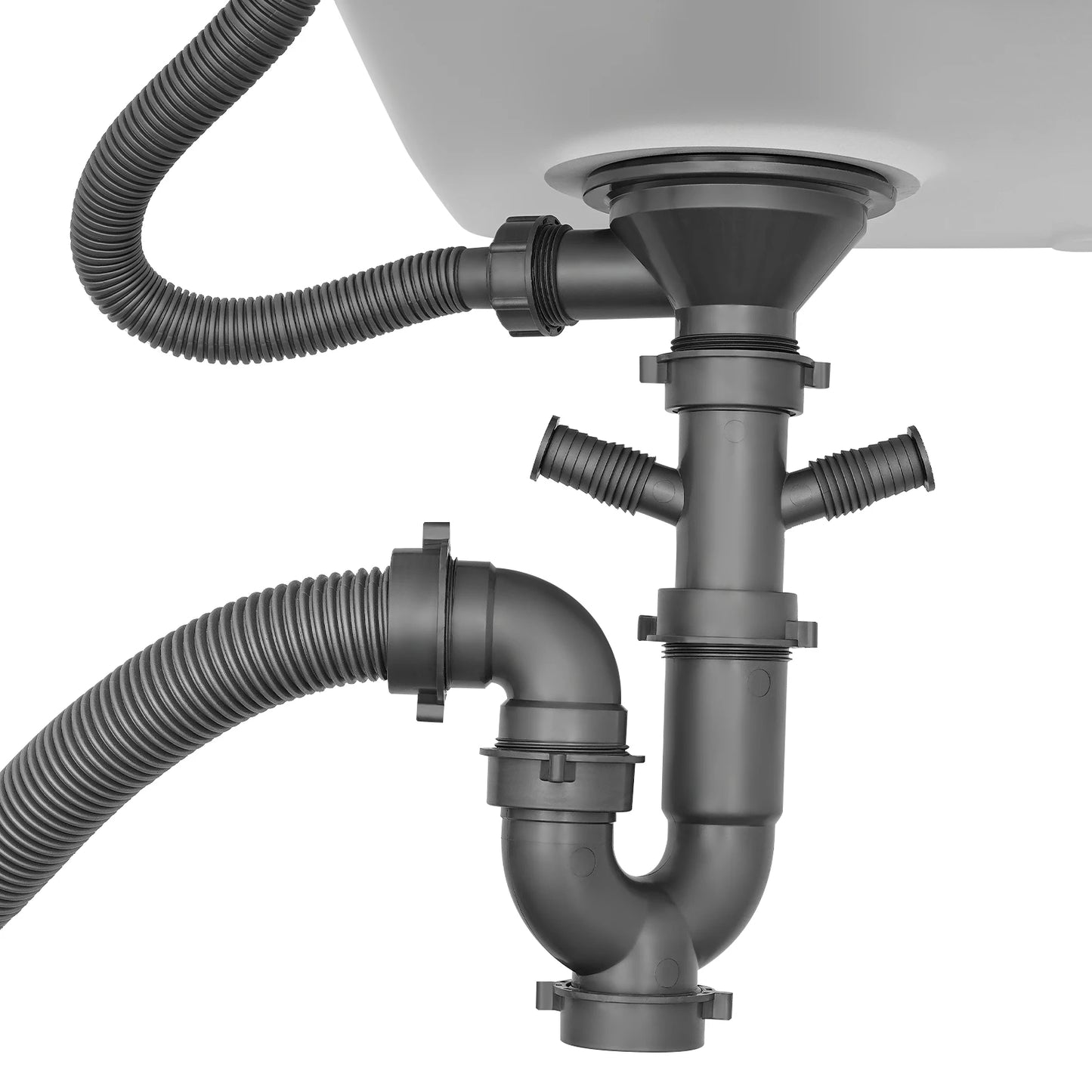 Küchenspüle aus Quarzstein, 21,65 x 17,7 Zoll tiefes Waschbecken mit großem Fassungsvermögen, starker Tragfähigkeit und effiziente Entwässerung für den Alltag