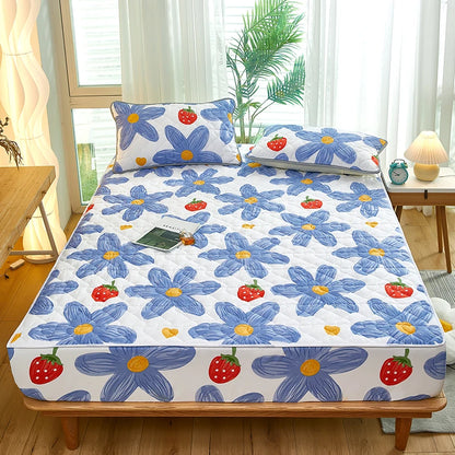 Printed Bedspread Bed 90/120/150/180cm Cover Thicken Bed Linen Sheets fundas de colchón Non-slip Mattress Covers (No Pillowcase)