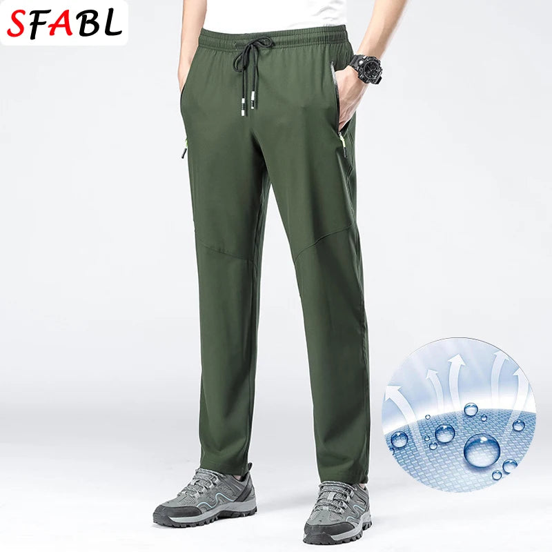 5XL High Stretch Outdoor Sport Hiking Pants Men Zipper Pockets Trousers Men Summer Thin Quick Dry Men's Pants Trekking Fishing.