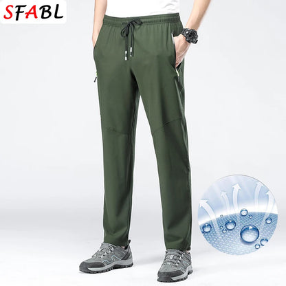 5XL High Stretch Outdoor Sport Hiking Pants Men Zipper Pockets Trousers Men Summer Thin Quick Dry Men's Pants Trekking Fishing.