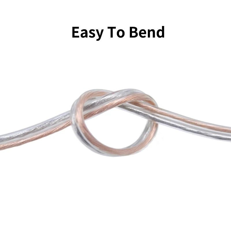 1/5/50M Electrical Wire 2 Pins Transparent Cable 30AWG - 16AWG UL2468 PVC Speakers Audio Headphone LED Strip Lamp Extension Cord.